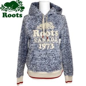 Roots Cabin Hooded Sweater Sweatshirt Grant Marbled Red Varsity